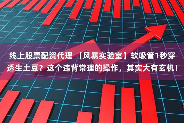 线上股票配资代理 【风暴实验室】软吸管1秒穿透生土豆？这个违背常理的操作，其实大有玄机！