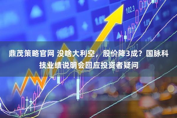 鼎茂策略官网 没啥大利空，股价降3成？国脉科技业绩说明会回应投资者疑问